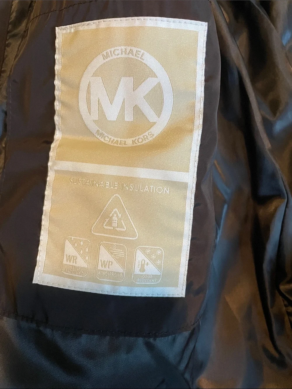 Michael Kors Dark Brown Quilted Faux-Fur Hooded Puffer Coat